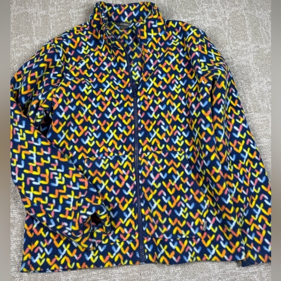 Eddie Bauer Other - Eddie Bauer Fleece Lined Full Zip Colorful Jacket Sweater Youth Size Girls Large